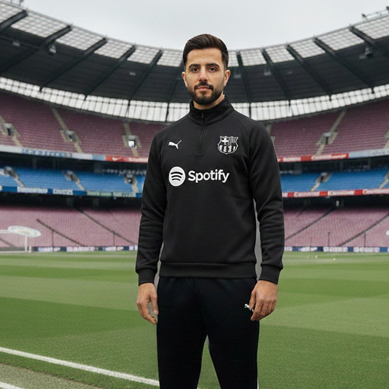 دورس نیم زیپ مدل بارسلونا-مشکی