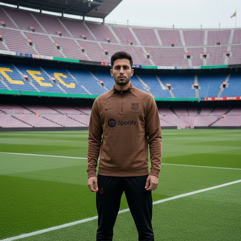 دورس نیم زیپ مدل بارسلونا-قهوه ای